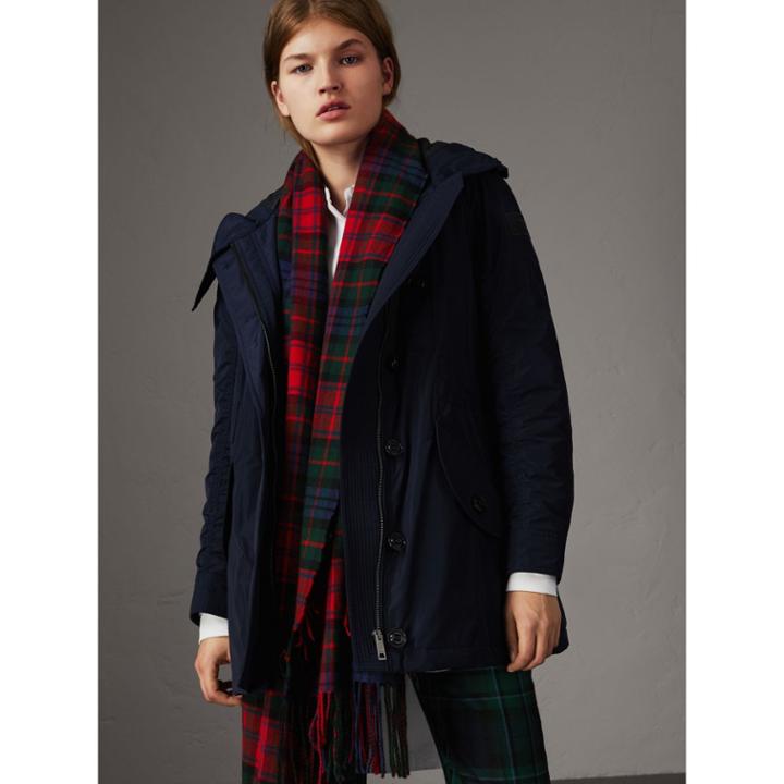Burberry Burberry Technical Taffeta Hooded Parka, Size: 06