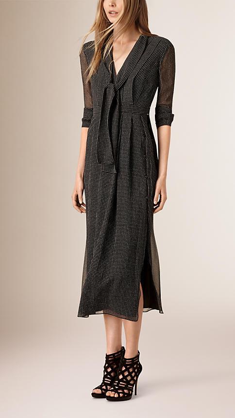 Burberry Polka Dot Silk Dress