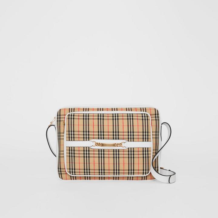 Burberry Burberry The Large 1983 Check Link Camera Bag, White