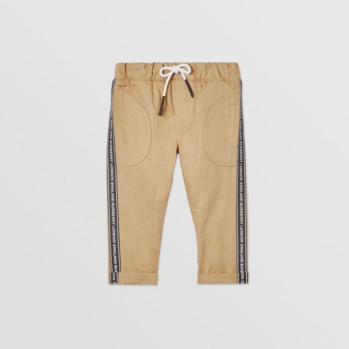 Burberry Burberry Childrens Logo Tape Cotton Chinos, Size: 12m, Yellow