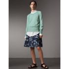 Burberry Burberry Open-knit Detail Cashmere Crew Neck Sweater, Green