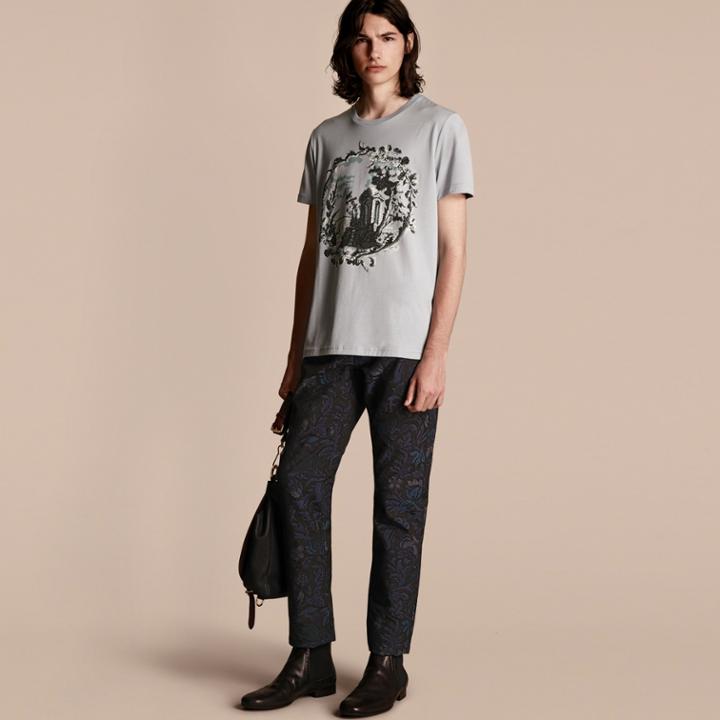 Burberry Burberry Wallpaper Print Cotton T-shirt, Green