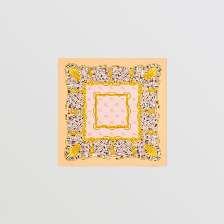 Burberry Burberry Archive Scarf Print Silk Square Scarf, Pink