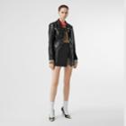 Burberry Burberry Zip-front Leather Mini Skirt, Size: 02, Black