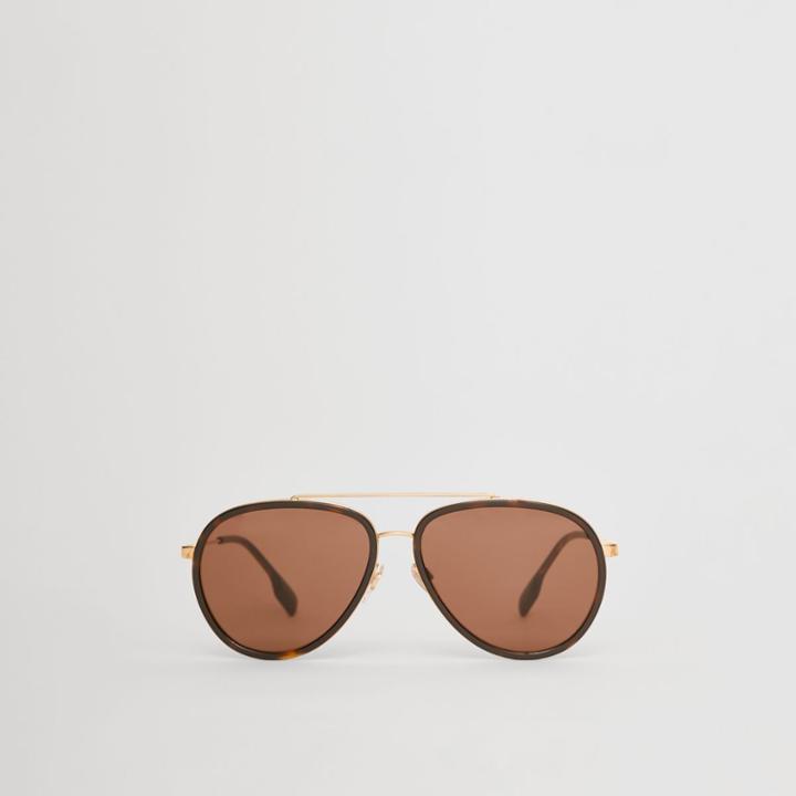 Burberry Burberry Icon Stripe Detail Pilot Sunglasses
