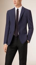 Burberry Slim Fit Stretch Wool Cotton Seersucker Tailored Jacket