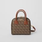 Burberry Burberry Small Monogram Stripe E-canvas Cube Bag, Brown