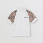 Burberry Burberry Childrens Check Detail Cotton Zip-front Polo Shirt, Size: 10y, White