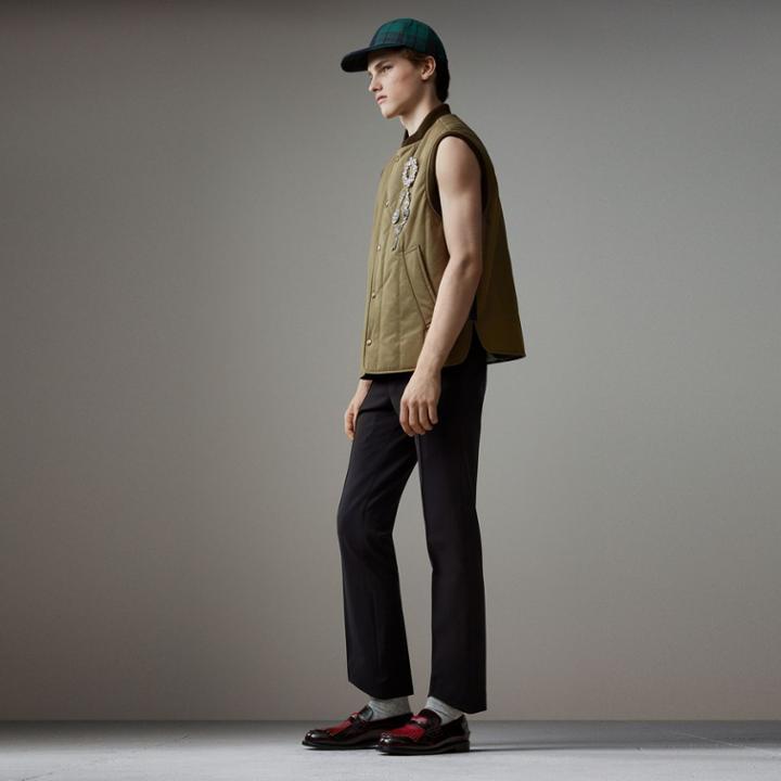 Burberry Burberry Quilted Cotton Poplin Gilet, Size: 42, Green