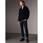 Burberry Burberry Shawl Collar Wool Cashmere Sweater, Blue