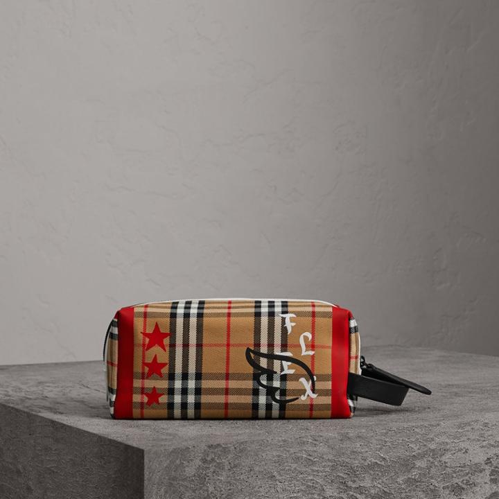 Burberry Burberry X Kris Wu Vintage Check Cotton Pouch, Yellow