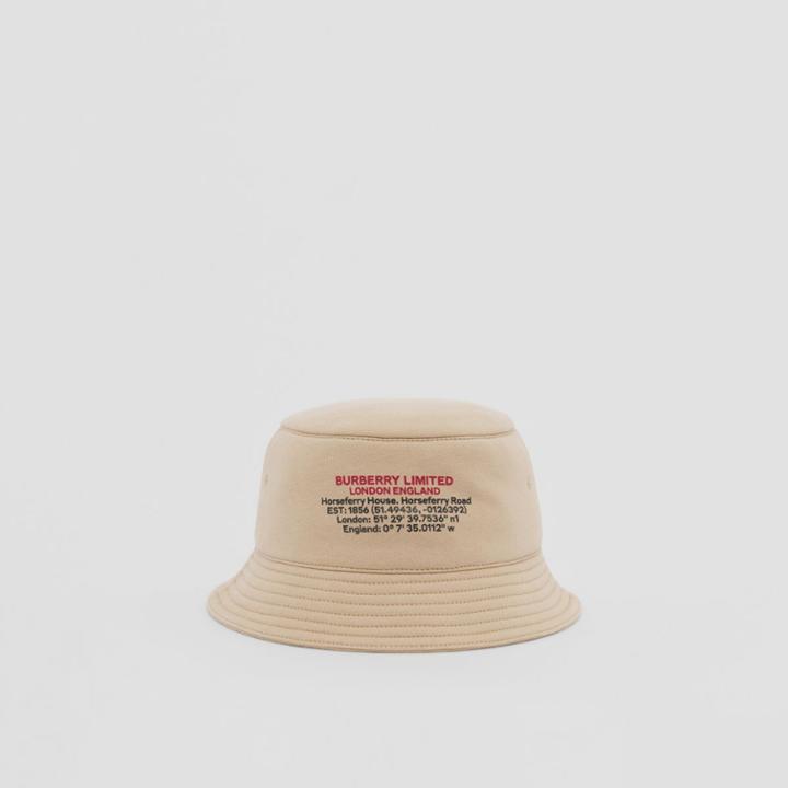 Burberry Burberry Location Print Cotton Bucket Hat, Size: Xl