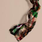 Burberry Burberry The Lightweight Cashmere Scarf In Check And Floral Print, Red