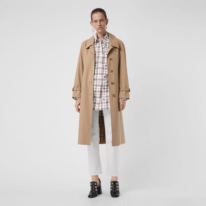 Burberry Burberry Equestrian Knight Check Cotton Shirt, Size: 04, White