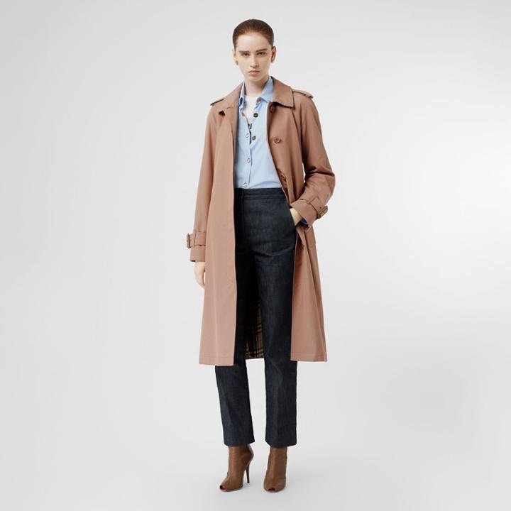 Burberry Burberry Tropical Gabardine Belted Car Coat, Size: 06, Pink