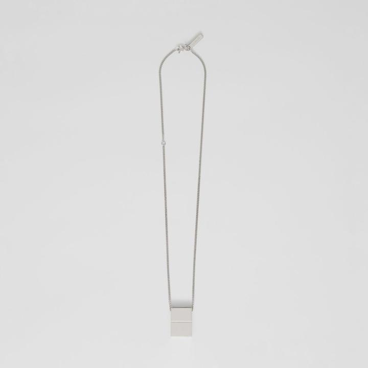 Burberry Burberry Palladium-plated Clasp Detail Necklace