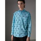 Burberry Burberry Button-down Collar Logo Print Cotton Shirt, Size: Xs