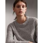 Burberry Burberry Lace Trim Knitted Wool Cashmere Sweater, Grey