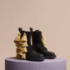 Burberry Burberry Tassel Detail Leather Army Boots, Size: 38, Black