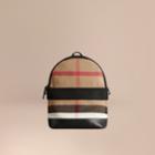 Burberry Burberry Canvas Check And Leather Backpack, Black