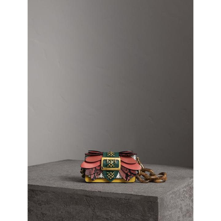 Burberry Burberry The Small Buckle Bag In Snakeskin And Leather, Yellow