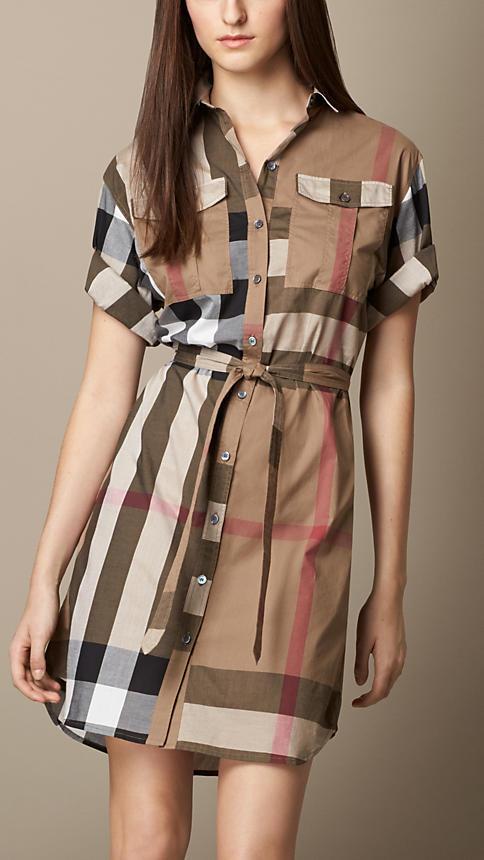 Burberry Brit Check Cotton Box-fit Shirt Dress