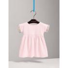 Burberry Burberry Short-sleeved Cotton Piqu Dress With Check Detail, Size: 9m, Pink
