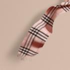 Burberry Burberry The Classic Cashmere Scarf In Check, Purple