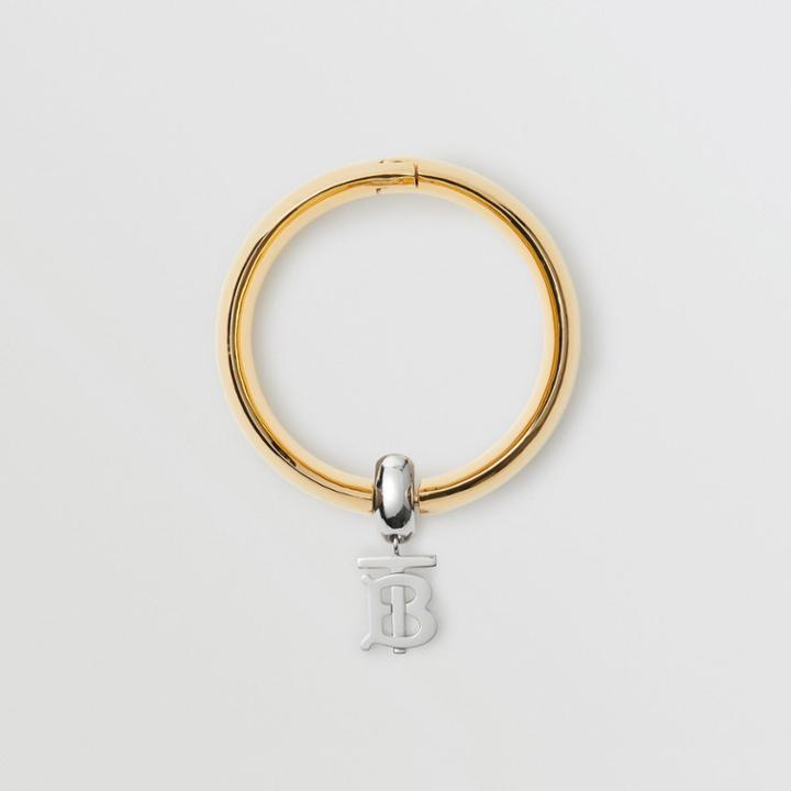 Burberry Burberry Gold-plated Monogram Motif Bangle, Yellow
