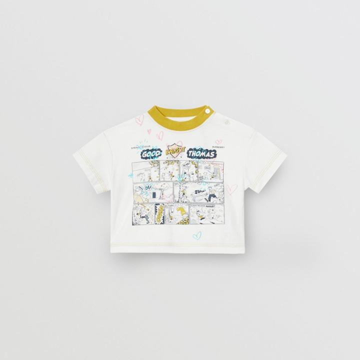 Burberry Burberry Childrens Comic Strip Print Cotton T-shirt, Size: 12m, Beige
