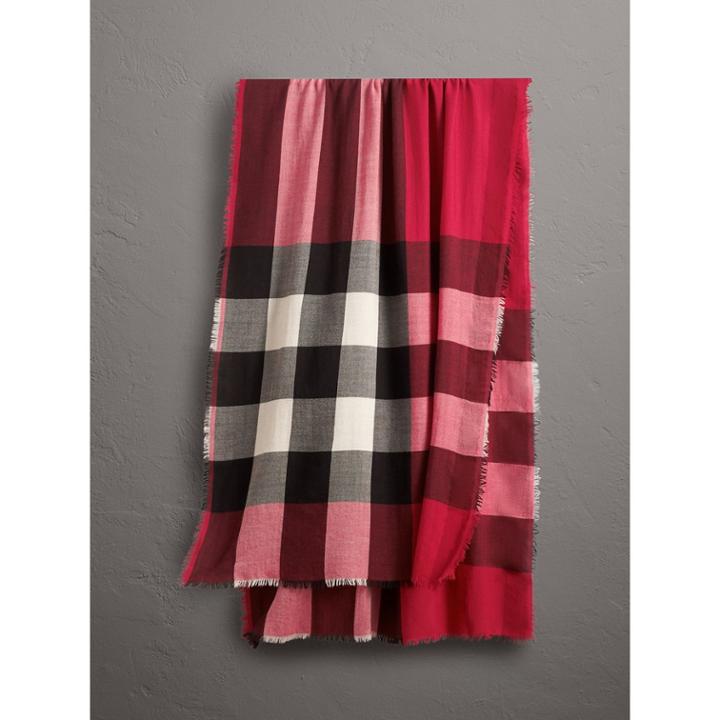 Burberry Burberry The Lightweight Check Cashmere Scarf, Pink