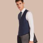 Burberry Burberry Modern Fit Wool Mohair Tailored Waistcoat, Size: 44, Blue