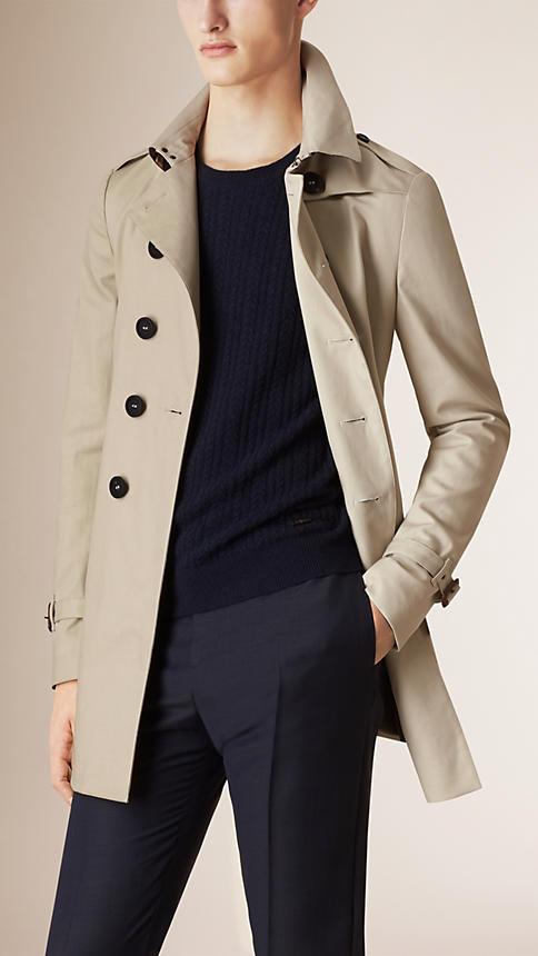 Burberry Zebra Print Trim Cotton Trench Coat