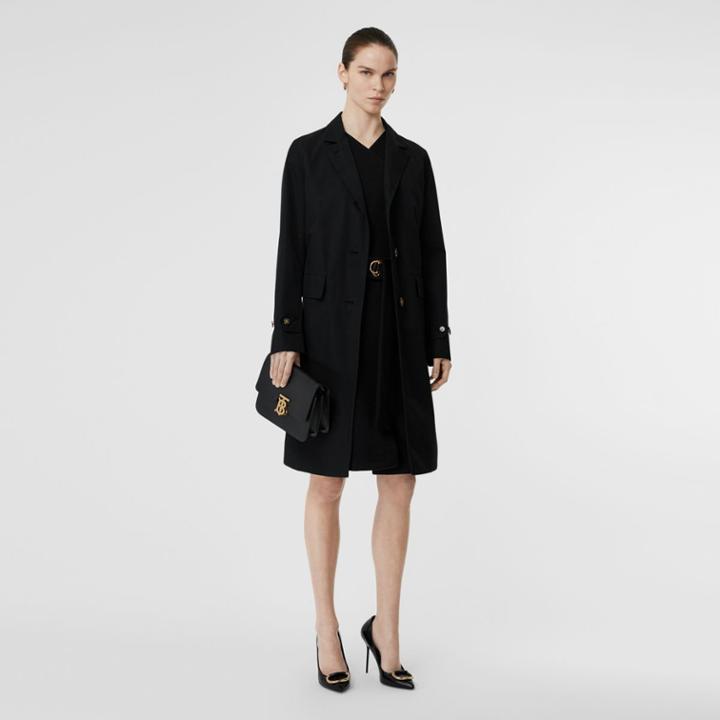 Burberry Burberry Cotton Gabardine Car Coat, Size: 02, Black