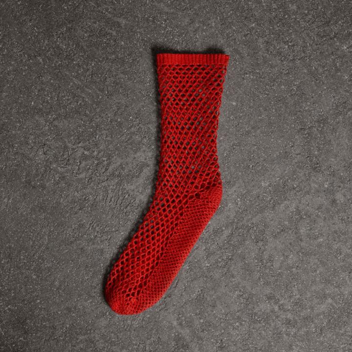 Burberry Burberry Crocheted Cotton Socks, Size: M/l, Red