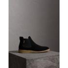 Burberry Burberry Brogue Detail Suede Chelsea Boots, Size: 42, Black