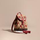 Burberry Burberry Heart Print Canvas Check Mini Backpack, Red