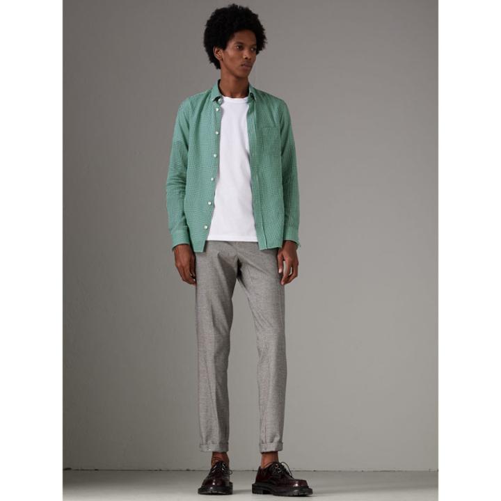 Burberry Burberry Button-down Collar Gingham Cotton Shirt