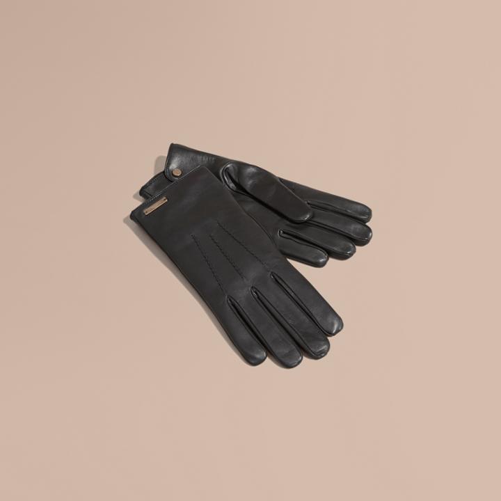 Burberry Burberry Cashmere Lined Lambskin Gloves, Size: 8.5, Black
