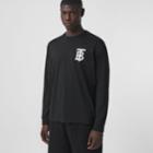 Burberry Burberry Long-sleeve Monogram Motif Cotton Top, Size: Xs, Black