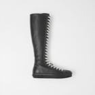 Burberry Burberry Topstitched Leather Knee-high Sneakers, Size: 40