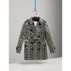 Burberry Burberry Laminated Spot And Stripe Print Trench Coat, Size: 10y, Blue