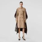 Burberry Burberry Blanket Detail Cotton Gabardine Trench Coat, Size: 00, Honey