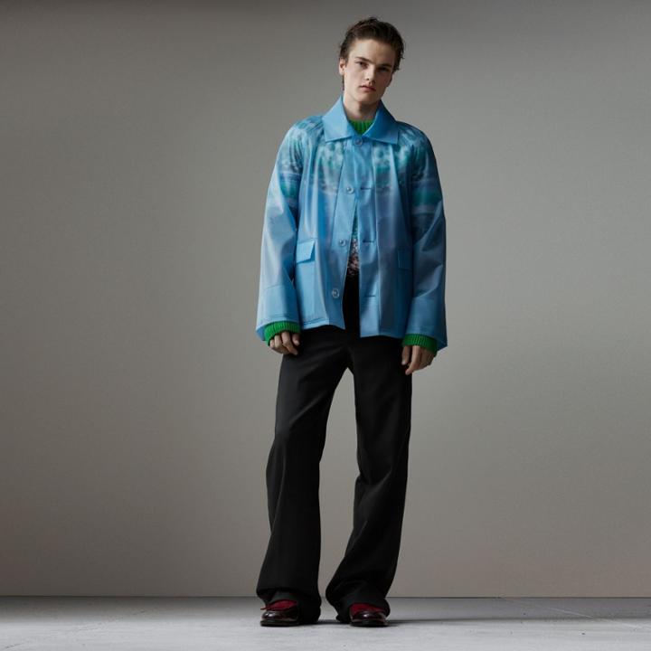 Burberry Burberry Soft-touch Plastic Jacket, Size: 36, Blue