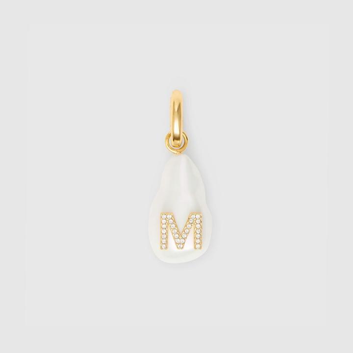 Burberry Burberry 'm' Crystal And Resin Pearl Letter Charm - Online Exclusive