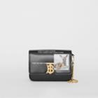 Burberry Burberry Small Montage Print Leather Tb Bag, Black