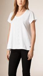 Burberry Brit Lace Detail Cotton T-shirt