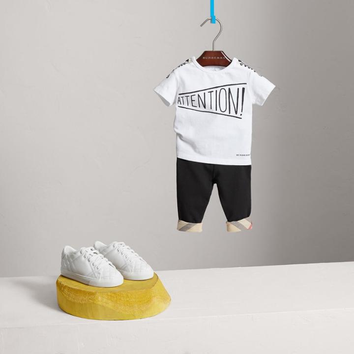 Burberry Burberry Check Detail Cotton Leggings, Size: 2y, Black