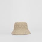 Burberry Burberry Embroidered Monogram Linen Cotton Bucket Hat