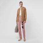 Burberry Burberry Straight Fit Wool Blend Tailored Trousers, Size: 00, Pink